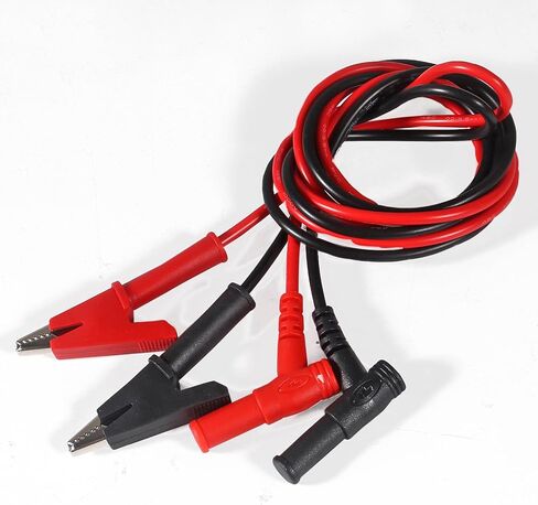 2Pack Multimeter Test Leads Right Angle Banana Plug to Alligator Clip Heavy Duty Silicone Wire 14 Gauge for Electrical Testing 3 Feet/1m in Saudi Arabia