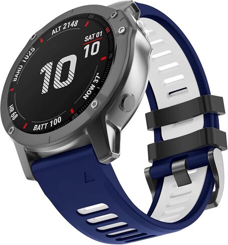 Compatible with Garmin Fenix 5x Watch Band，26mm Sport Silicone Starp for Fenix 6X/Fenix 6X Pro/Fenix 5X Plus/Fenix 7X/Fenix 3/Fenix 3 HR/Descent Mk2 Smartwatch in Saudi Arabia