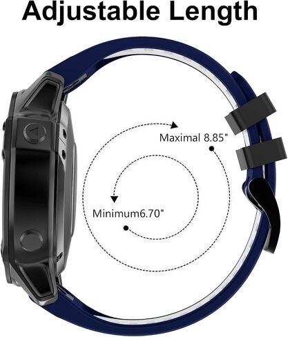 Compatible with Garmin Fenix 5x Watch Band，26mm Sport Silicone Starp for Fenix 6X/Fenix 6X Pro/Fenix 5X Plus/Fenix 7X/Fenix 3/Fenix 3 HR/Descent Mk2 Smartwatch in Saudi Arabia