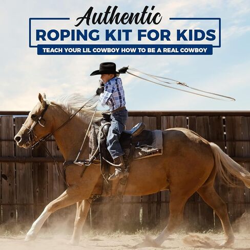 Colorado Saddlery Junior Roping Kit - Includes Lasso Rope, Roping Dummy Steer Head with Stakes, Kid's Lariat & Small Glove - Rodeo Set for Kids in Saudi Arabia