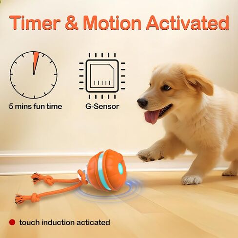 Interactive Dog Toys Rolling Ball for Puppy/Small Dogs,Peppy Pet Ball for Dogs,Motion Activate,Automatic Moving Dog Toy,USB Rechargeable in Saudi Arabia