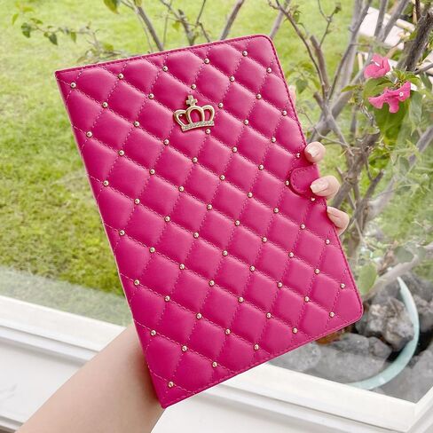 Case for iPad 10th Generation Case with Pencil Holder, PU Leather Crown Bling Folio Stand Cover and Multiple Viewing Angles (Black) in Saudi Arabia