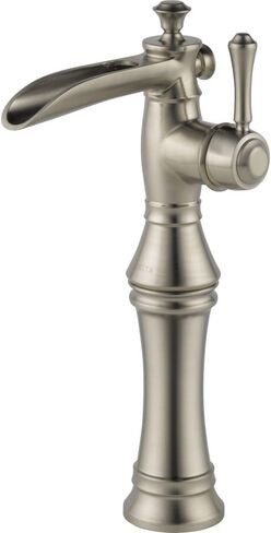 Delta Faucet 798LF-PN Cassidy Single Handle Single Hole Waterfall Bathroom Faucet for Vessel Sinks, Polished Nickel,7.50 x 3.41 x 7.50 inches in Kuwait