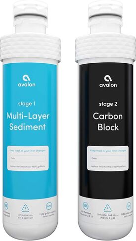 مرشحات بديلة من Avalon AVALONFILTER بمرحلتين، مبردات مياه بدون زجاجات ذات علامة تجارية معتمدة من NSF، عدد 2 (عبوة من 1)، أبيض in Kuwait
