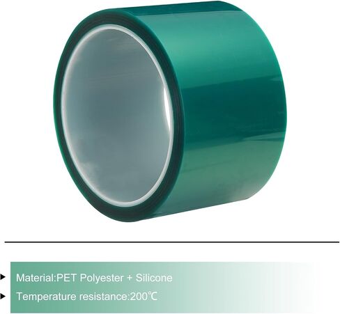 MECCANIXITY Resin Tape Silicone Adhesive Tape High Temperature Resistance Easy Peeling Polyester for Epoxy Resin,River Tables,Craft,Remove Residue 2.95 Inch Wide 108FT Long(Green),Pack of 1 in Kuwait