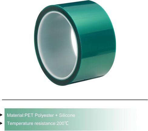 MECCANIXITY Resin Tape Silicone Adhesive Tape High Temperature Resistance Easy Peeling Polyester for Epoxy Resin,River Tables,Craft,Remove Residue 2.95 Inch Wide 108FT Long(Green),Pack of 1 in Kuwait