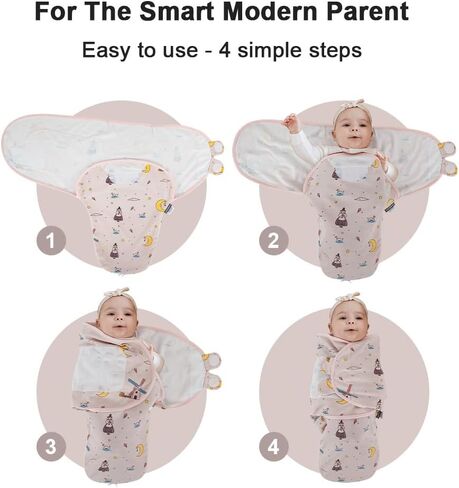 Baby Swaddle Blanket Boy Girl,Super Soft Material Newborn Adjustable Swaddles for 0-3 Months,2-Way Zipper Sleep Sack 1 Pack in Saudi Arabia