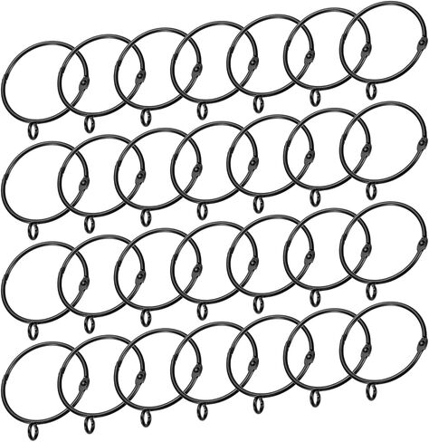 uxcell 28 PCS Openable Curtain Rod Rings with Eyelets Drapery Metal Curtain Rings Hanging Rings for Curtain Rod 2-Inch Inner Diameter Silver in Saudi Arabia