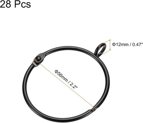 uxcell 28 PCS Openable Curtain Rod Rings with Eyelets Drapery Metal Curtain Rings Hanging Rings for Curtain Rod 2-Inch Inner Diameter Silver in Saudi Arabia