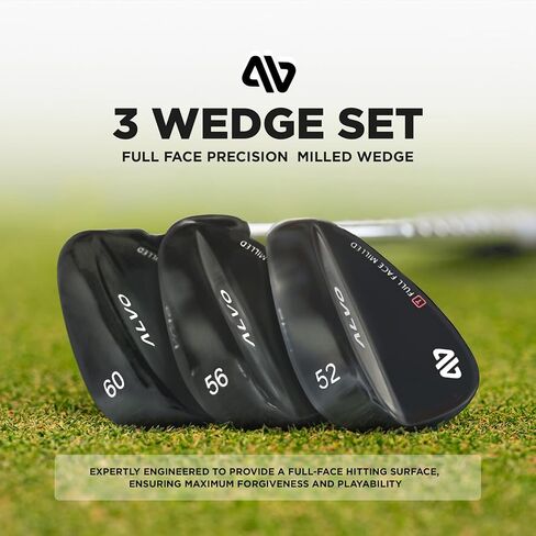 Premium Full Face Golf Wedges, Golf Wedge Set, 3 Wedges 52/56/60 Degree Wedge, Lob Wedge, Gap Wedge, Sand Wedge Golf Club for Men, Premium Grip, Right Hand in Saudi Arabia
