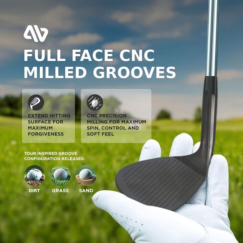 Premium Full Face Golf Wedges, Golf Wedge Set, 3 Wedges 52/56/60 Degree Wedge, Lob Wedge, Gap Wedge, Sand Wedge Golf Club for Men, Premium Grip, Right Hand in Saudi Arabia