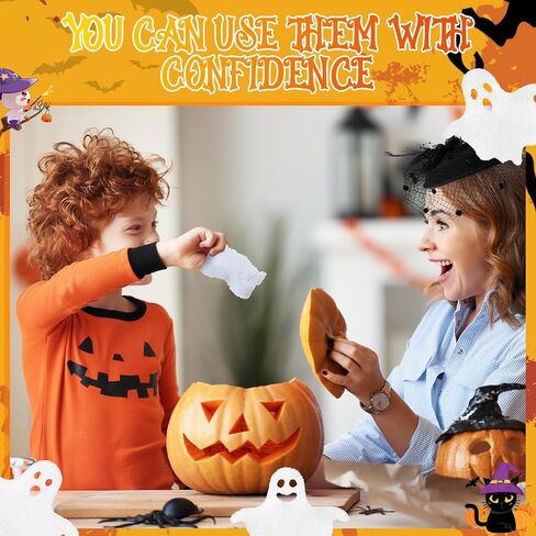 12 Pcs Halloween Cleaning Sponges Cute Dish Scrubber Scrub Sponges Temperature Sensitive Cleaning Sponges for Household Kitchen Cleaning Supplies (Pumpkin,Orange) in Saudi Arabia