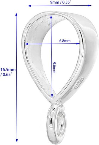 1PC Sterling Silver Slider Pendant Clasp Bail Connector with Open Loop in Saudi Arabia