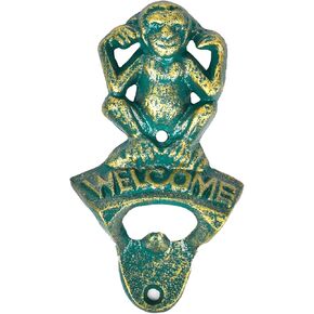 Sungmor Cast Iron Beer Bottle Opener, Vintage Wall Mounted Cool Bottle Opener, 5.7" Funny Monkey Shaped Bottle Cap Opener for Home Kitchen Bar Garage, Unique Gift for Beer Lovers