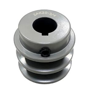 2AK20-3/4 Double Groove Pulley/Sheave,2.00"OD 3/4" Bore,for A, 3L & 4L (A & AX) V-Belts, Cast Iron,AK Fixed Bore Pulley,Grey