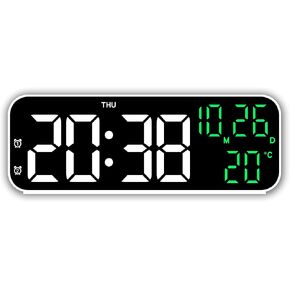 Alarm Clock for Bedroom, Desk Digital Clock,Mirror Clock,LED Display Simple Basic Digital Clock with USB Charging Port, Adjustable Volume, Dimming,Temp, Snooze for Kids Elderly Home Office (Black)