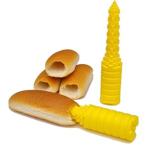Hot Dog Bun Driller Perfect for Grilling and BBQ, Ideal Size for Brats and Other Sausages (Red)