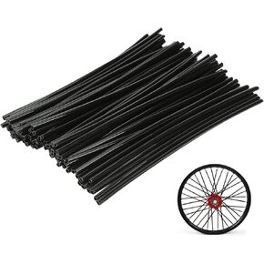 72Pcs Universal Spoke Skins Cover - Ovelur Wheel Spoke Wraps Skins Pipe Trim Decoration Protector For Motorcycle Dirt Bike Yamaha Harley Suzuki(Black and White)