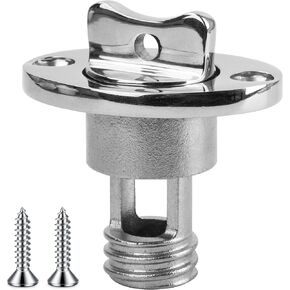 Marine Drain Plug Kit, Stainless Steel Boat Drain Plug, Oval Garboard Transom Boat Plug with Waterproof Seal Ring Fits 1 Inch Hole