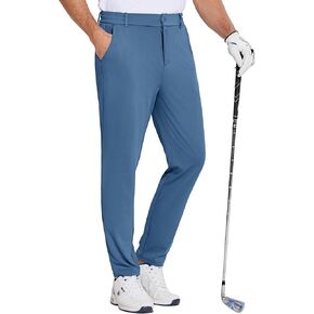 PINSPARK Men's Golf Pants UPF 50+ Stretch Jogger Pants Lightweight Dress Pants Tapered with Zipper Pockets for Casual Travel