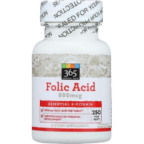 365 Everyday Value, Folic Acid 800mcg, 250 ct