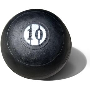 9 inch Diameter, 10 Pound, Black, Medicine Ball for Exercise, ACFT, Functional Fitness, Weight Training. Made in The USA.