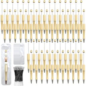 450 Pieces Beadable Pens - 150 Plastic Beadable Pens Bulk, Refills & Pen Bags Included - Beaded Pens Kit Cute Ballpoint Pens Black Ink - DIY Pens for Students & Teachers (Multicolor) in Kuwait