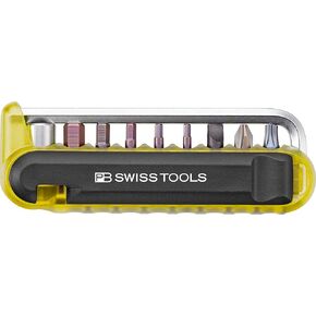 PB Swiss Tools Bike Multitool PB 470.Yellow | 100% Swiss Made | Pocket Tool with Bits, Allen Key, Steel Adapter, Tire Lever for Mountain and Road Bike, Bicycle, E-Bike