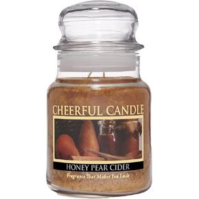 A Cheerful Giver - Honey Pear Cider Scented Glass Jar Candle (24 oz) with Lid & True to Life Fragrance Made in USA