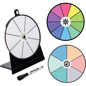 Spinning Prize Wheel, 6 inch Wheel-Spinning Wheel for Prizes with Stand, 6,8,10 Slots Color Small Tabletop Roulette Spinner, Easy Assembly and Erasable, Portable