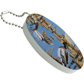 GRAPHICS & MORE Ducks in the Lake and in Flight Floating Keychain Oval Foam Fishing Boat Buoy Key Float