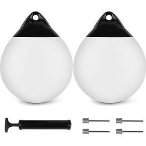 Boat Mooring Buoys 10" 12" Dia Vinyl Inflatable Marine Mooring Buoy, Boat Fenders Ball Round Anchor Buoy for Boat, Yacht, Sailboat, Anchoring, Marking, Swing Seat for Childre- Multiple Color Options