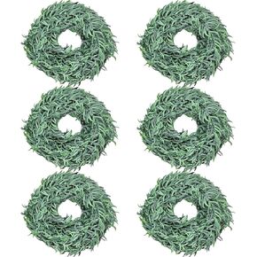 LJY 6 Rolls Total 49 Yards Artificial Ivy Garland Foliage Mixed Colored Leaves Fake Vine for Wedding Party Ceremony DIY Headbands (Green + Yellow + Orange)