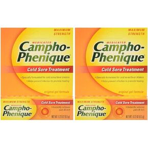 Campho-Phenique Cold Sore Treatment, Maximum Strength, Original Gel Formula, 2 Pack