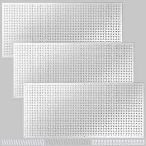 Pegboard Rack Garage Storage Steel Horizontal PegBoard Pack,Steel Pegboard Heavy Duty- 3 Pack 16-Inch X 36-Inch Metal Peg Board Tool Organization Panels (Black)