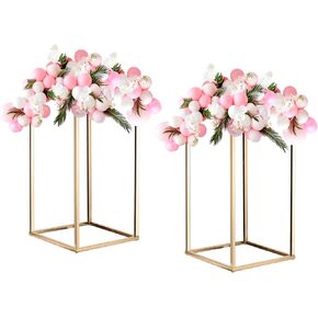 MECCANIXITY Wedding Flower Stand Vase Column, Metal Flower Stand 31.5 Inch Tall Flower Rack Silver Tone for Wedding Party Dinner Centerpiece Decorations, Pack of 2