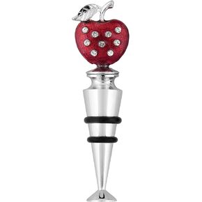 UPware Wine Stopper Bottle Stopper 1-Pack Zinc Alloy Wine and Beverage Bottle Stopper Cute Decorative Wine Stopper Wine Preserver Reusable Wine Corks (Horseshoe with Crystal Glass)