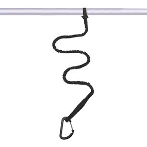 MOOCY Kayak Paddle Leash, 3-7 ft Stretchable Strap Lanyard for SUP, Canoeing, Fishing Accessories - Secure Bungee Rod Holder Tether