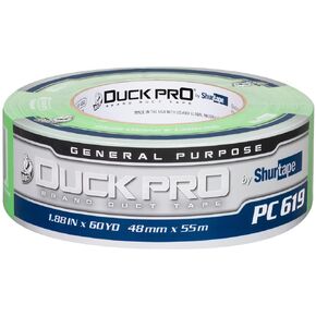 Shurtape Duck Pro درجة الأغراض العامة، درجة التخصص، شريط لاصق من القماش الفلوريسنت لوضع الملصقات ووضع علامات على الأرضية وتجليد الكتب، 48 مم × 60 ياردة، 9.0 مل، برتقالي فلورسنت، 1 لفة (105451)