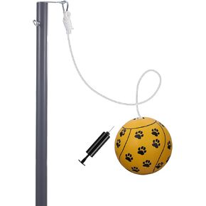 STERLING Sports Tetherball Set for Dogs and Kids, PawPlay™ Family Tetherball Set for Children and Pets, Outdoor Backyard Heavy Duty Tether Ball Pole Set with Ball and Rope