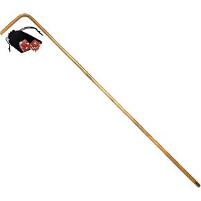 Genuine Las Vegas Off-Strip Casino Dice + Velvet Pouch + Craps Dice Dealer 36" Rattan Stick (Cyber-Deals Bundle)