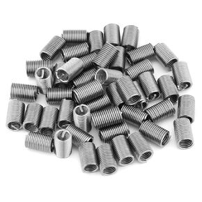 M6 Helicoil Inserts 6Mm Helicoil Bits Stainless Steel 304 50Pcs Stainless Steel Ss304 Coiled Wire Helical Screw Thread Inserts M6 X 1.0 X 3D Length