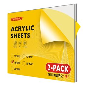 2 Pieces 16x20 Clear Acrylic Sheets 1/8 Thick, Right-angled Plexiglass Sheets for Craft Project, Paint, Sign, Picture Framing