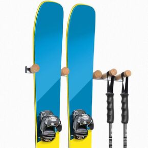 Ski Rack,Snowboard Wall Mount Ski Snowboard Storage Rack Ski Holders DIY Adustable Tool Organizers,Fits Any Ski/Snowboard/Skateboard Display (15.75inch)
