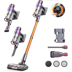 Cordless Vacuum Cleaner, 450W/40Kpa Stick Vacuum Cleaners for Home with Touch Display, 55 Mins Max Runtime, Lightweight Handheld Anti-Tangle Vacuum Cleaner, Carpet, Pet Hair and Hardwood Floors