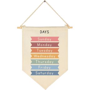 Classroom Decor-Homeschool Decor-Educational Flag Decor Gift for Kids Toddler Baby Boys Girls Newborn Toddler-Banner Wall Sign Gifts for Playroom Nursery Baby Room Bedroom Front Door