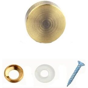 Unifizz Mirror Screws, 14mm Copper Mirror Nails with Decorative Caps, Brass Mirror Covers Hardware and Rubber Washer for Bathroom Wardrobes Mirror Panels Table, Cyan Bronze, 12pcs