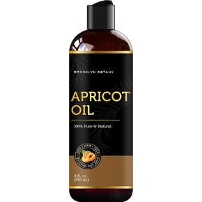 Brooklyn Botany Apricot Kernel Oil for Skin, Hair and Face – 100% Pure and Natural Body Oil and Hair Oil - Carrier Oil for Essential Oils, Aromatherapy and Massage Oil – 8 fl Oz
