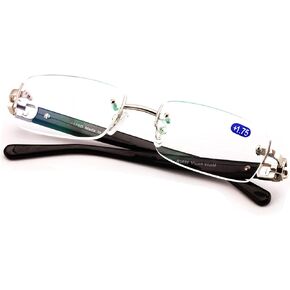 Men Rectangular Rimless Designer Fashion Reading Glasses Reader