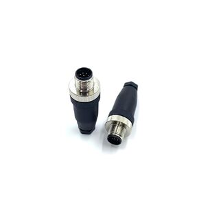 2Pcs M12 8 Pin Female Circular Connector, A Code Industrial Circular Connector IP67 Waterproof Field Assembly Wireable Sensor Straight Type Unshiled Adapter for PG7 Cable 60V 4A AC/DC